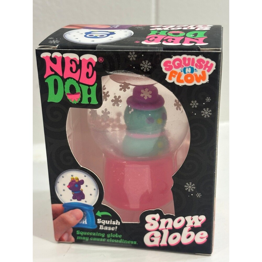 NeeDoh Squish Snow Globe Fidget Toy snowman Christmas
